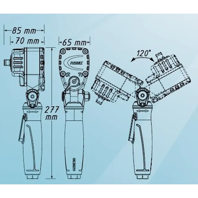 Hazet Hazet Twin Turbo rázový uťahovák 9012ATT, 1/2 (čierny/modrý, uťahovací moment 550 Nm)