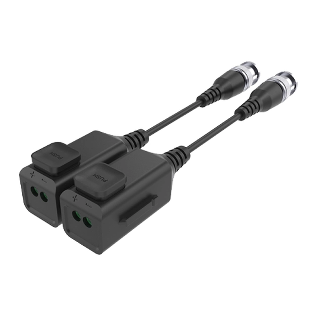 HD passiv video balun 4K, med organisationssystem og trykknap til hurtig crimpning type PUSH (sæt 2 stk.)