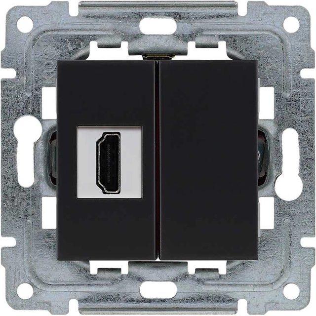 HDMI multimedia socket, without frame Series: DANTE Color: BLACK MAT.