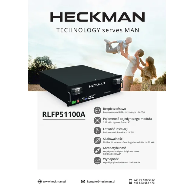 Heckman RLFP51100A (almacenamiento de energía Rack 3U)
