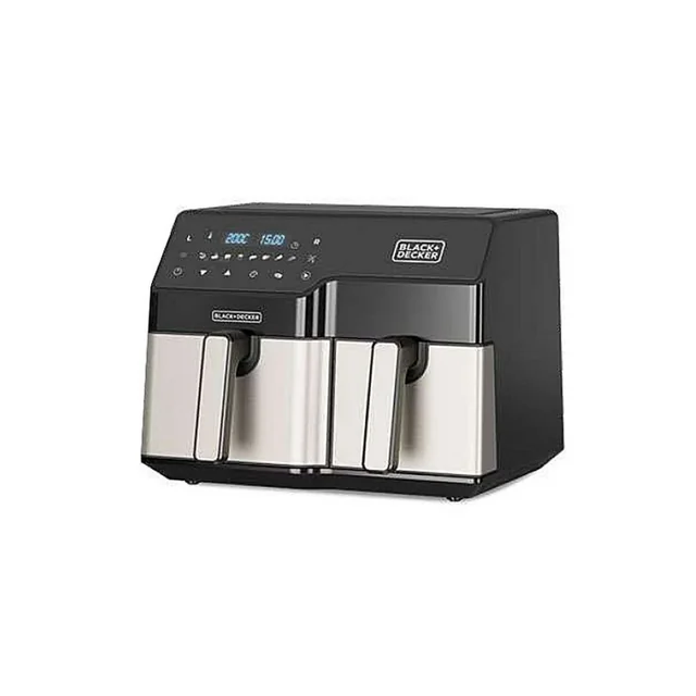 Heißluftfritteuse Schwarz &amp; Decker ES9730090B Schwarz Silber 2500 W