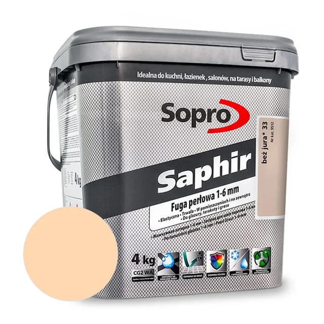 Helmiäislaasti 1-6 mm Sopro Saphir vaalea beige (29) 4 kg