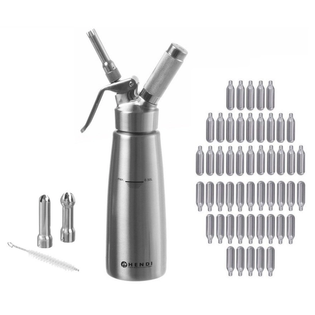 Hendi Slagroomsifon 0.5L INOX - Multifunctionaliteit en Elegantie