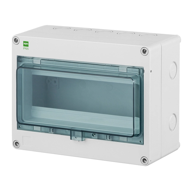 HERMETICA surface-mounted distribution board 1x8+2 PE+N modules smoked doors IP65 1000V DC PV