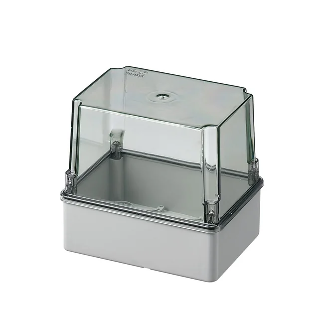 High applied transparent box 150x110x140mm IP56 for distribution junction ABS UV resistance without grommet smooth edges