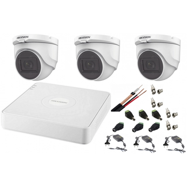 Hikvision audio-video binnenbewakingssysteem 3 Turbo HD-camera's 2MP DVR 4 kanalen