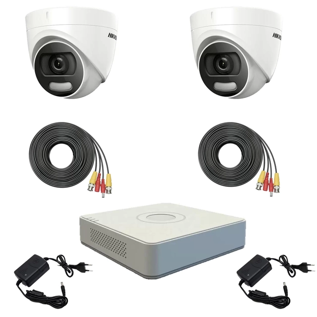 Hikvision Color Vu profesionalni nadzorni sustav 2 kamere 5MP IR20m, DVR 4 kanali, puni pribor