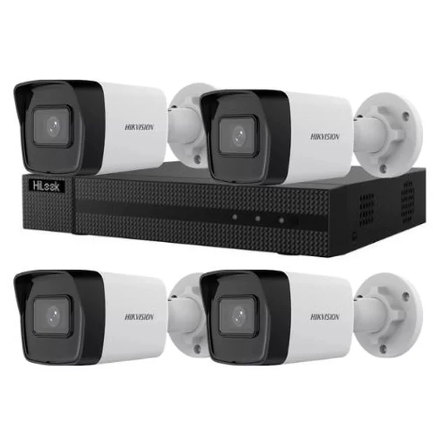 Hikvision HiLook megfigyelőkészlet 4 IP kamerák 4MP PoE IR 30m IP67 és NVR 4 csatornák 6MP PoE 36W 1 SATA port