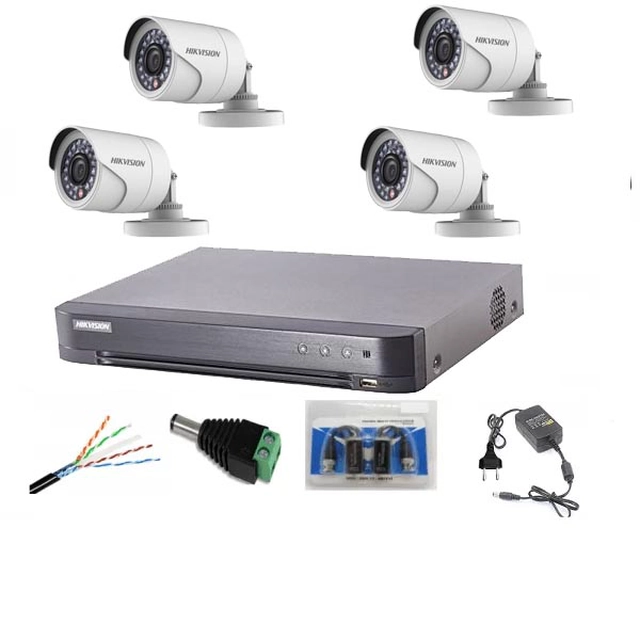 Hikvision profesionālā novērošanas sistēma 4 Kameras 2MP Turbo HD IR 20m