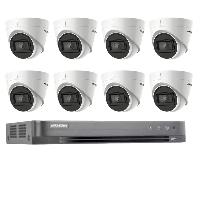 Hikvision vaizdo stebėjimo sistema 8 kameros 4 1 8MP IR 60m, DVR 8 kanalai 4K