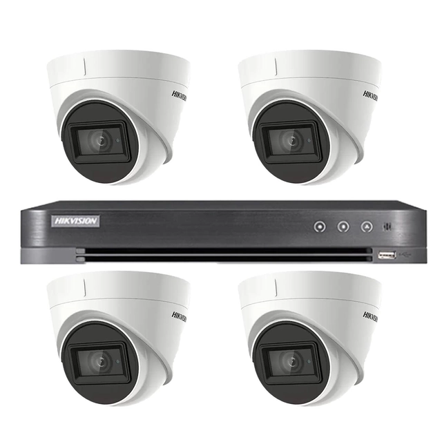 Hikvision videobewakingssysteem 4 binnencamera's 4 in 1, 8MP, lens 2.8, IR 60m, DVR 4 kanalen 4K 8MP