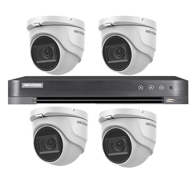 Hikvision Videoüberwachungsset 4 Innenkameras 4 in 1, 8MP, 2.8mm, IR 30m, DVR 4 Kanäle 4K 8MP