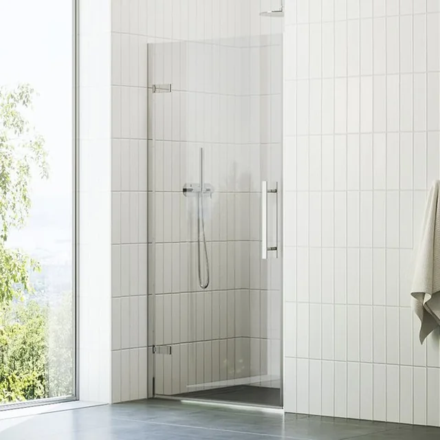 Hinged shower door Ravak Cool!, COSD1-90 chrome+glass Transparent