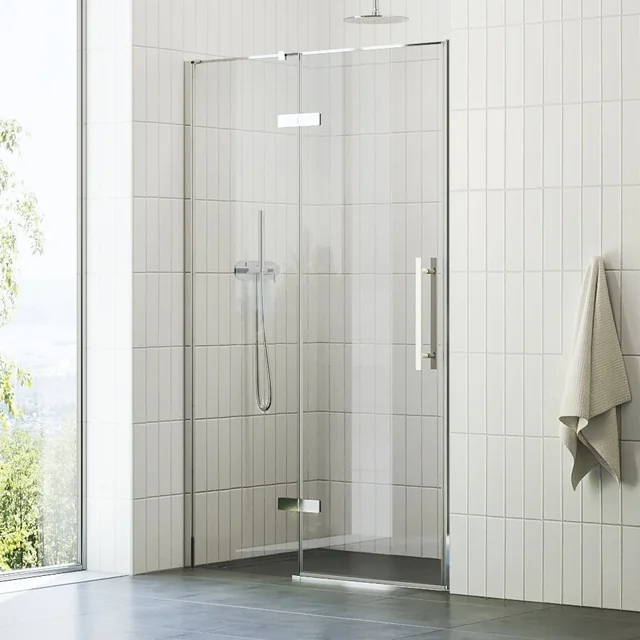 Hinged shower door Ravak Cool!, COSD2-100 chrome+glass Transparent