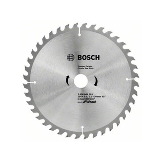 Hoja de sierra circular Bosch 254 x 30 mm | número de dientes: 40 db | ancho de corte: 3 mm