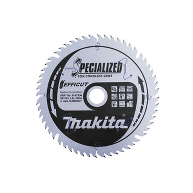 Hoja de sierra circular Makita 165 x 20 mm | número de dientes: 56 db | ancho de corte: 1,45 mm