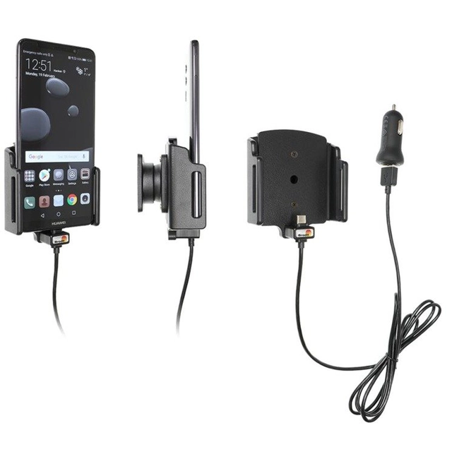 Holder for Huawei Mate 10 Pro with built-in USB cable and car charger