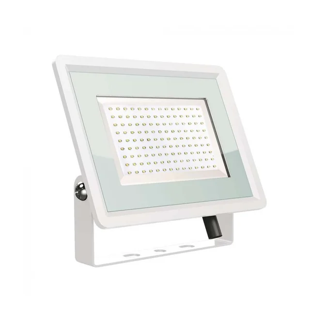 Holofote LED 100W, 8700lm, cor: 4000K branco neutro, caixa branca IP65, 5 anos de garantia, chip SAMSUNG; V-TAC