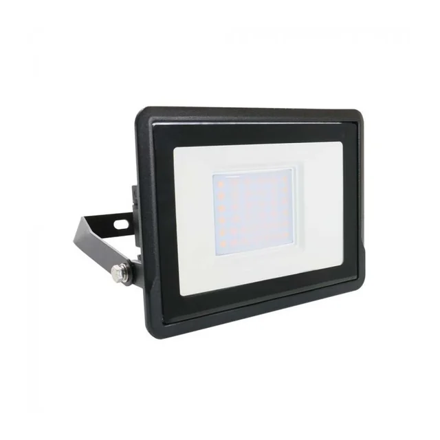 Holofote LED 30W com manga de cabo, 2340lm, cor: 6500K, caixa preta IP65, Chip Samsung; V-TAC