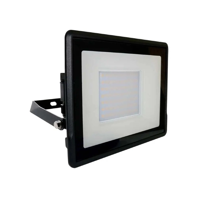 Holofote LED 50W com manga de cabo, 4000lm, cor: 4000K branco neutro, caixa preta IP65, Chip Samsung; V-TAC
