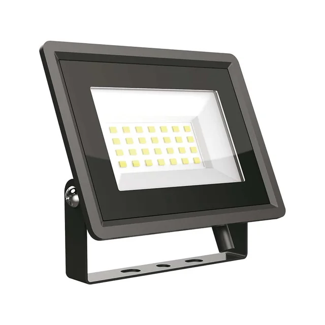 Holofote LED - IP65 - Corpo preto - 20 Watts - 1650 Lúmens - 6500K