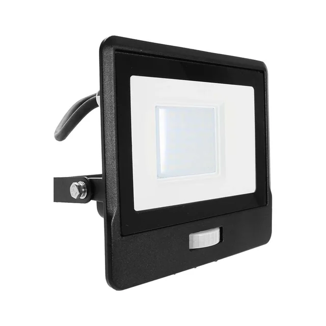 Holofotes LED com sensor PIR - Preto - Samsung - IP65 - 30W - 2340 Lúmens - 4000K - 5 Anos - Modelo nº: - VT-138S-1-B