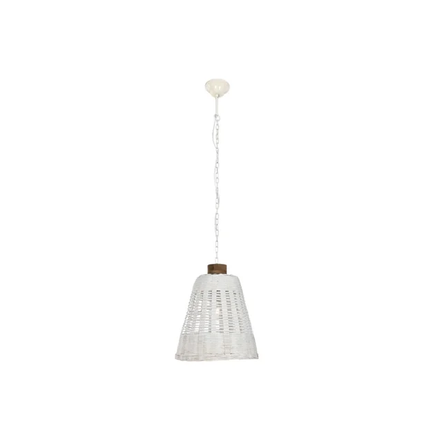 Home ESPRIT Lampada da Soffitto Bambù Bianco Legno di Mango 50 W 48 x 48 x 57 cm