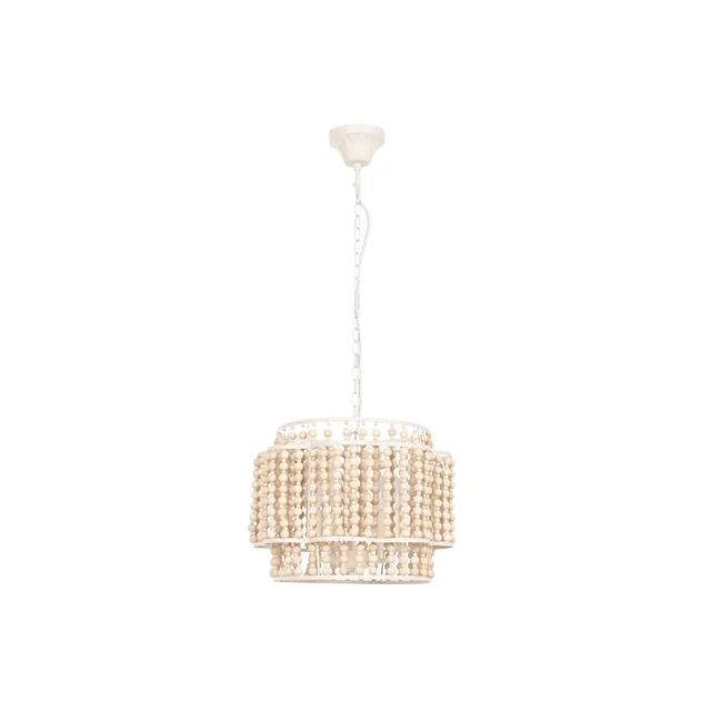 Home ESPRIT Lampada da Soffitto Bianco Marrone Chiaro Legno Metallo 25 W 38 x 38 x 29 cm