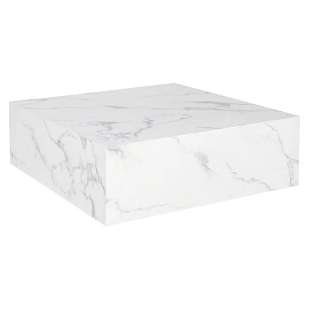 Home table ESPRIT White Wood MDF 90 x 90 x 35 cm