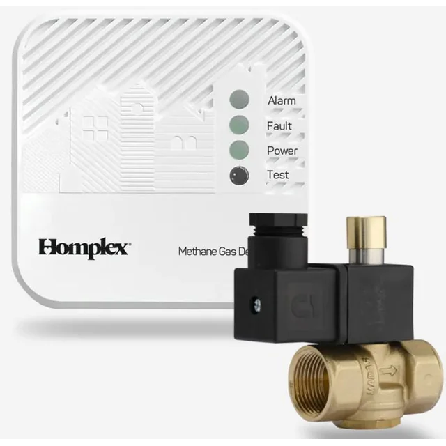 Homplex methane gas detector kit HD300 PRO + Madas solenoid valve