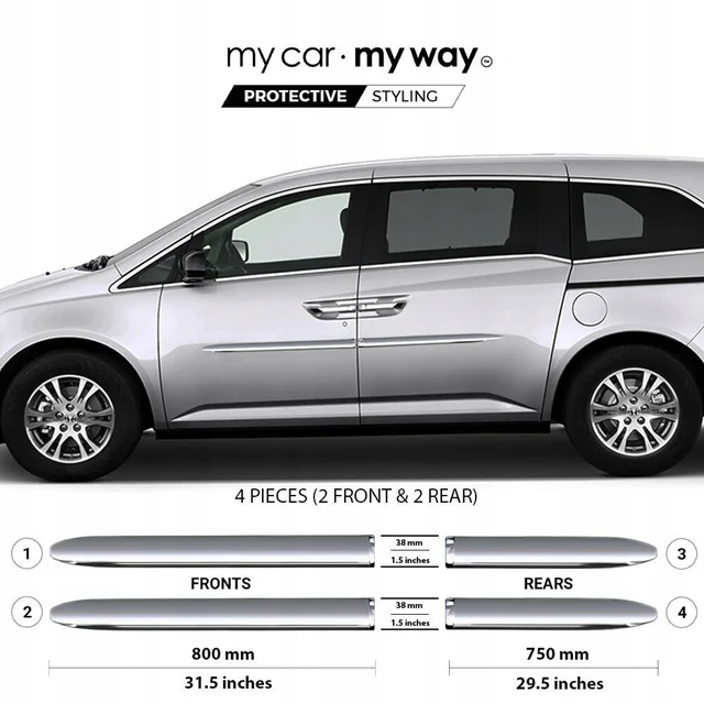 Honda Odyssey 11-17 CHROME lišty na ochranných dveřích