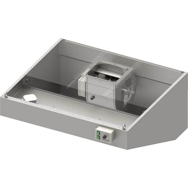 Horecakap met ventilator en verlichting, schuin 100x90 Stalgast 984110910