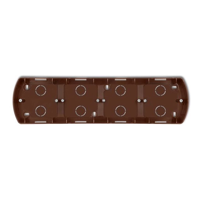 Horizontal mounting box - quadruple brown metallic KARLIK TREND 9PTH-4