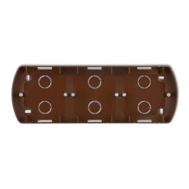 Horizontal triple mounting box brown KARLIK TREND 4PTH-3