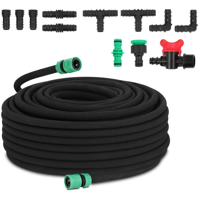 Hose drip line for irrigation plant watering KIT + valve 50 m