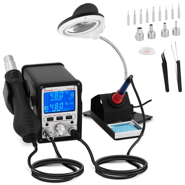 HOT AIR soldering iron station 70W LCD S-LS-45 S - SET 21el.
