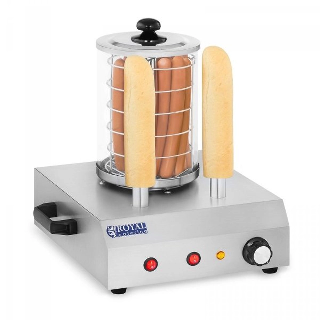 Hot dog warmer - 2 buns - 30 sausages ROYAL CATERING 10010322 RCHW-350-2