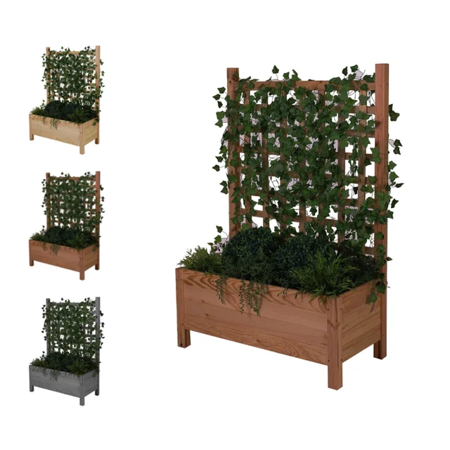 Houten bloempot met pergola RD-DNC /120x80x40cm/ Bruin