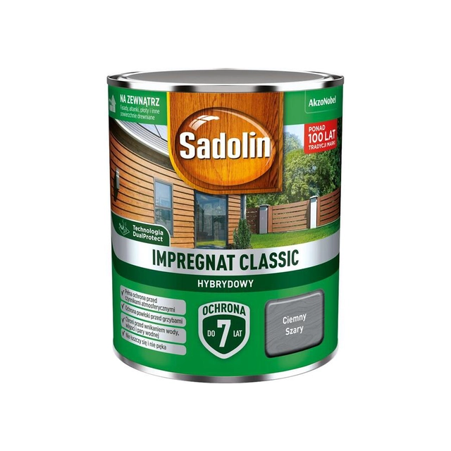 Houtimpregnering Sadolin donkergrijs 4,5L