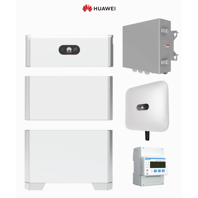 Huawei rinkinys: Luna2000 sandėlis 10kWh + keitiklis Sun2000 10kW M1 HC + atsarginė dėžutė B1 + skaitiklis DTSU666-H