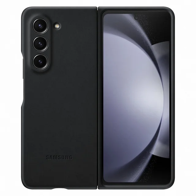 Husă din piele pentru Samsung Galaxy Z Fold 5 neagră
