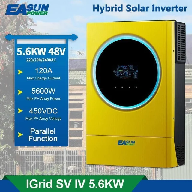 Hybridní solární invertor Easun 5,6kW 120A Paralelní, 120A MPPT, OFF-GRID a ON-GRID