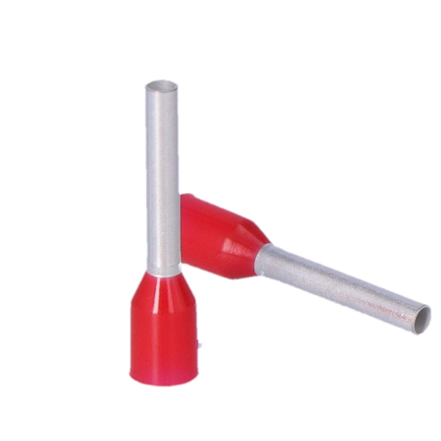 Hylskabelsko, med isolering, isoleringsfärg: röd, tvärsnitt 1mm2, längd 10mm