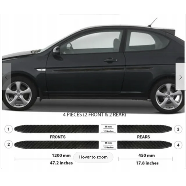 Hyundai ACCENT 06-11 BLACK Side Door Strips