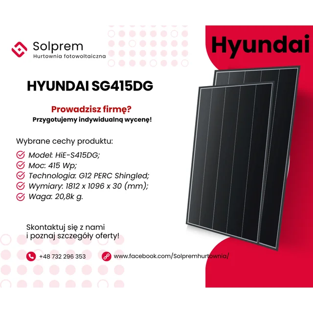 Hyundai fotovoltaikus modul HiE-S415DG 415W