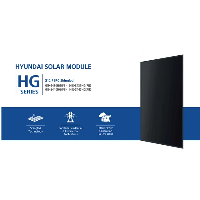 Hyundai HiE-S430HG(FB) // Hyundai 430W Solpanel // FULD SORT // shingled