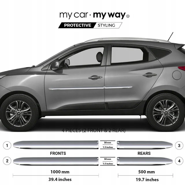 Hyundai TUCSON - CHROME Protective Door Moldings