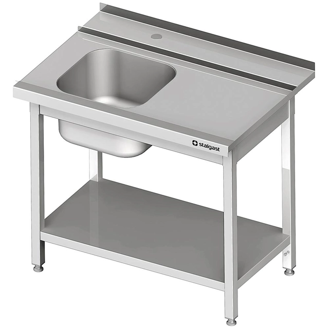 Iekraušanas galds (P) 1-kom. ar plauktu SILANOS trauku mazgājamajai mašīnai 800x755x880 mm pieskrūvēts