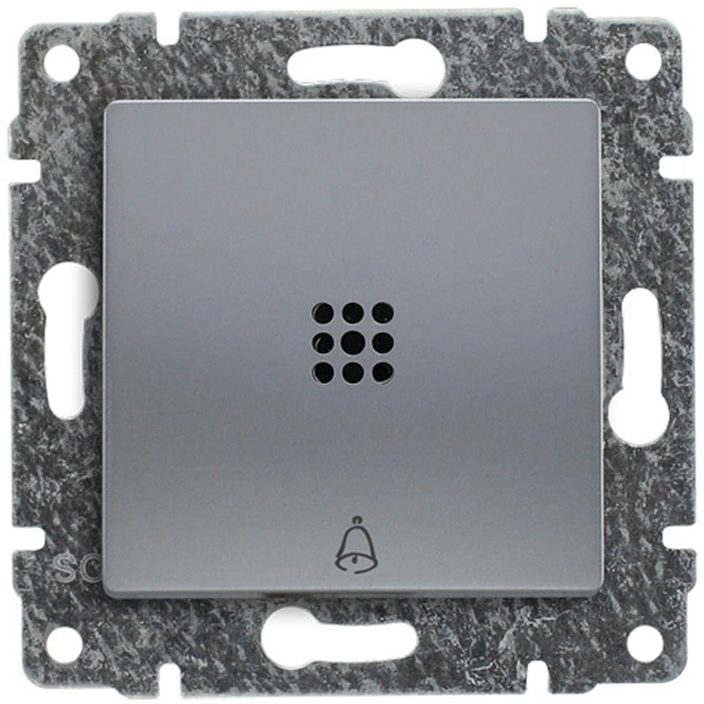 Illuminated "bell" push-button, without frame, Series: VENA Color: ALUMINUM