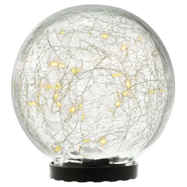 Iluminación solar Bola de cristal, blanco cálido, 15 cm